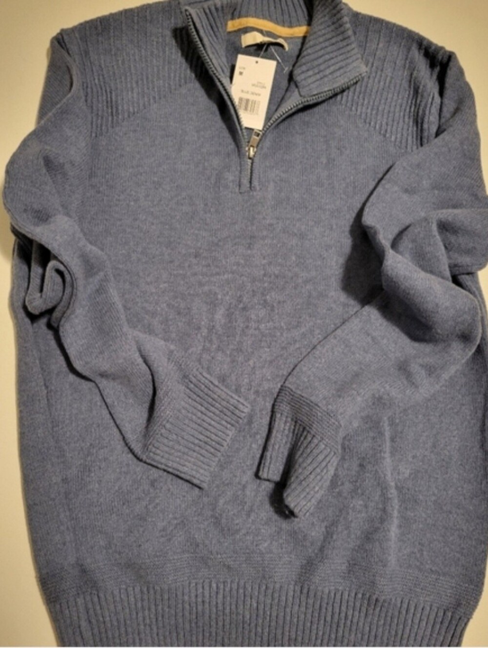 Hawker Rye 100% Soft Cotton Men's Blue Half-Zip Sweater NWT Medium